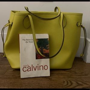 Louis Vuitton Yellow Textured Leather Tote